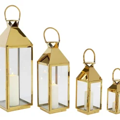 Kerzenständer & Laternen-KARE Design Laterne Giardino Gold (4/Set)