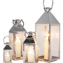 Kerzenständer & Laternen-KARE Design Laterne Giardino Silver (4/Set)