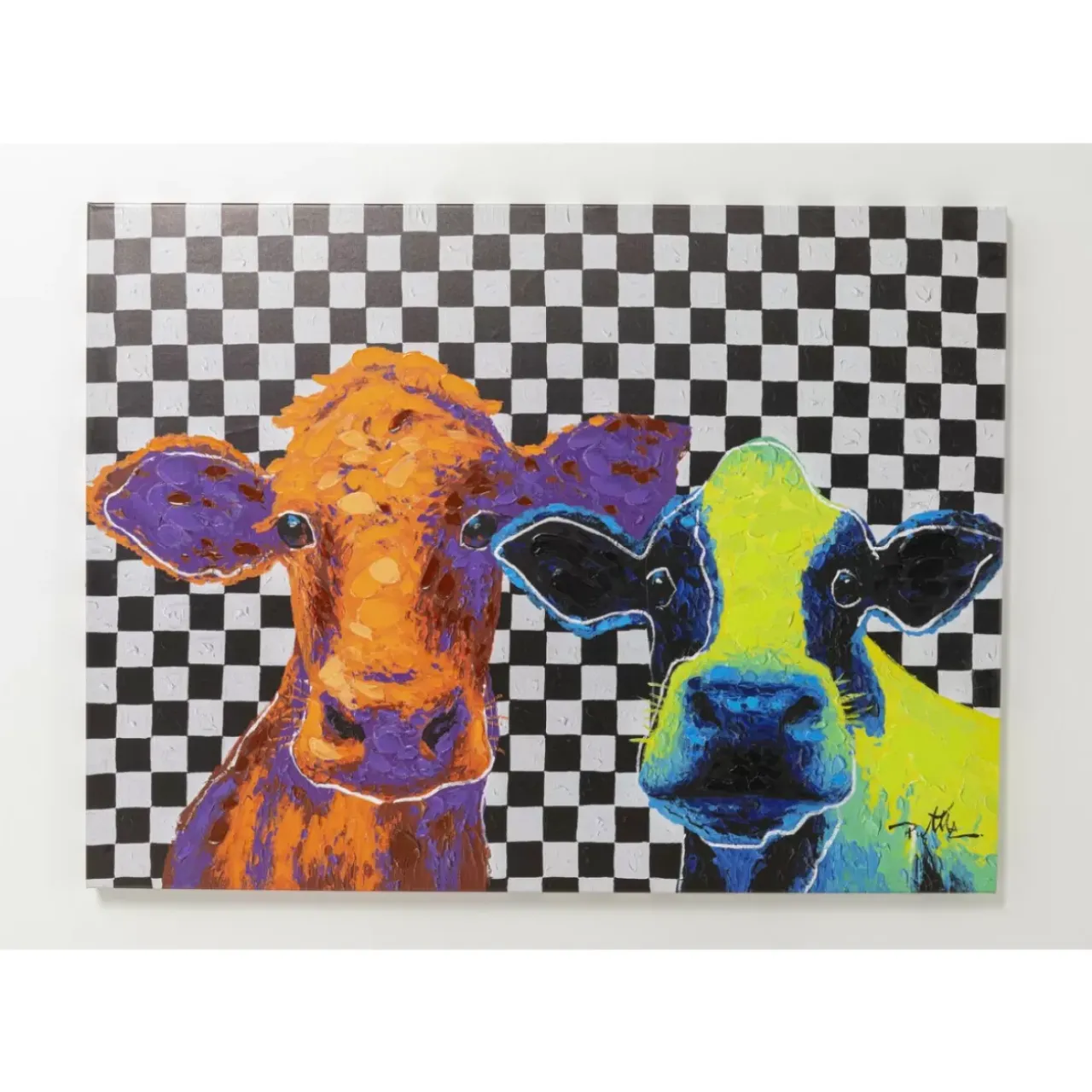 Bilder-KARE Design Leinwandbild Colorful Cows 120X90Cm