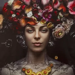 Bilder-KARE Design Leinwandbild Flower Art Lady 200X200Cm