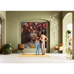 Bilder-KARE Design Leinwandbild Flower Art Lady 200X200Cm