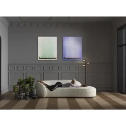 Bilder-KARE Design Leinwandbild Flower Boat Beige Grun 80X100Cm