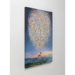Bilder-KARE Design Leinwandbild Flying Elephant At Night 80X100Cm