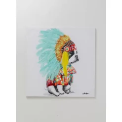Bilder-KARE Design Leinwandbild Headdress Dog 80X80Cm
