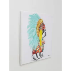 Bilder-KARE Design Leinwandbild Headdress Dog 80X80Cm