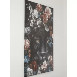 Bilder-KARE Design Leinwandbild Night Leo In Flower 90X140Cm