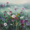 Bilder-KARE Design Leinwandbild Pastell Flowers 120X120Cm