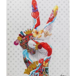 Bilder-KARE Design Leinwandbild Peace Sign 90X120