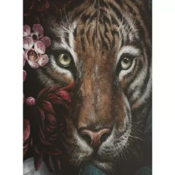 Bilder-KARE Design Leinwandbild Tiger In Flower 90X140Cm