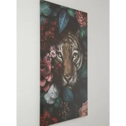Bilder-KARE Design Leinwandbild Tiger In Flower 90X140Cm