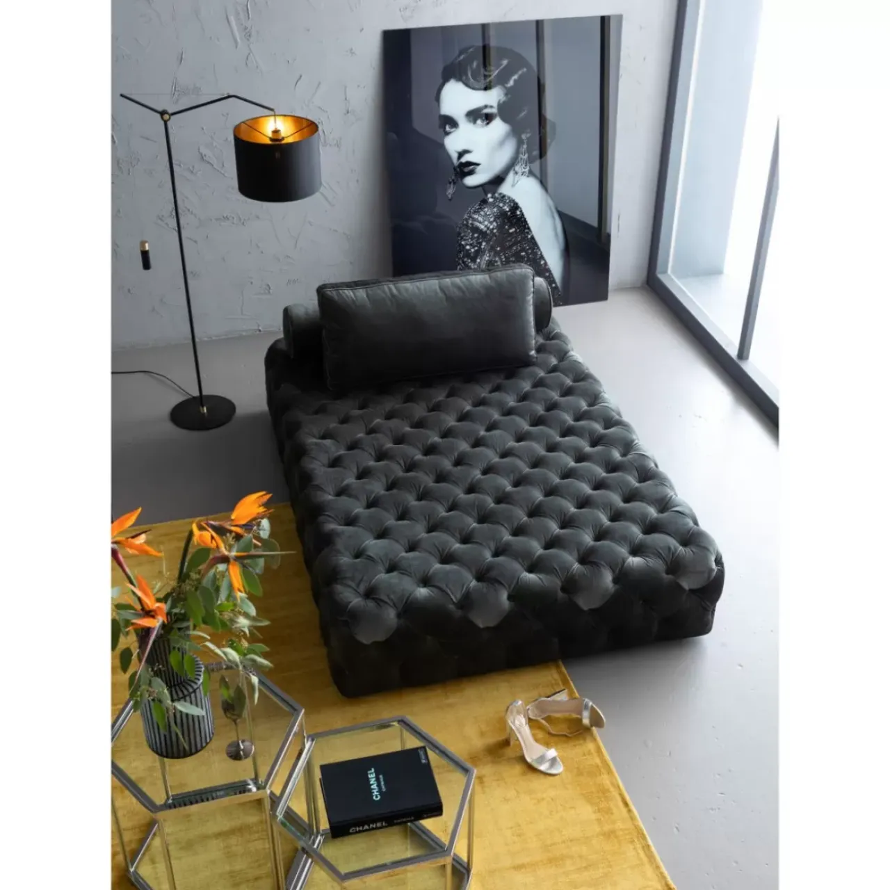 Sofas & Couches-KARE Design Liege Bottone Velvet Grau