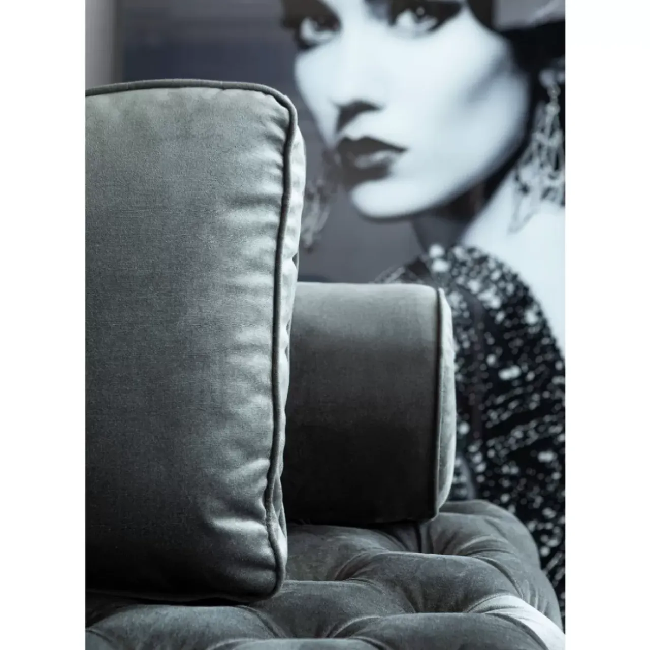 Sofas & Couches-KARE Design Liege Bottone Velvet Grau