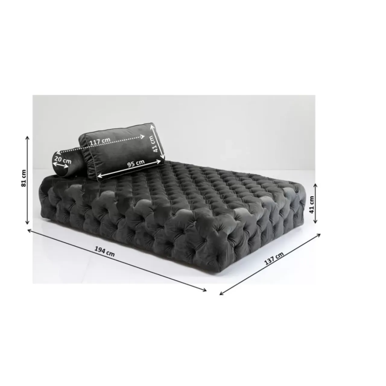 Sofas & Couches-KARE Design Liege Bottone Velvet Grau