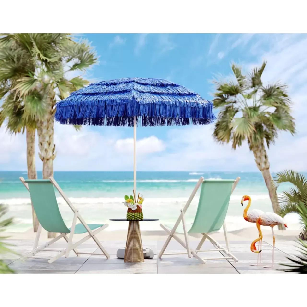 Outdoormöbel-KARE Design Liegestuhl Blue Sky Summer