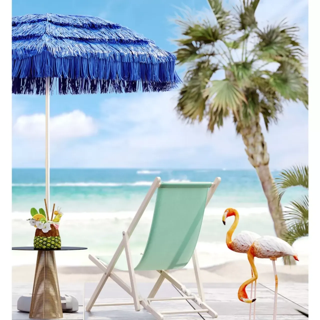 Outdoormöbel-KARE Design Liegestuhl Blue Sky Summer