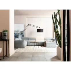 Sofas & Couches-KARE Design Lucca Hocker Grau 76Cm