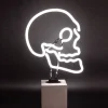 Leuchtobjekte-KARE Design Neon Leuchtdekoration Auf Betonsockel "Skull"