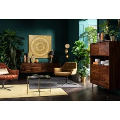 Bilder-KARE Design Objektbild Art Circle Gold 120X120Cm