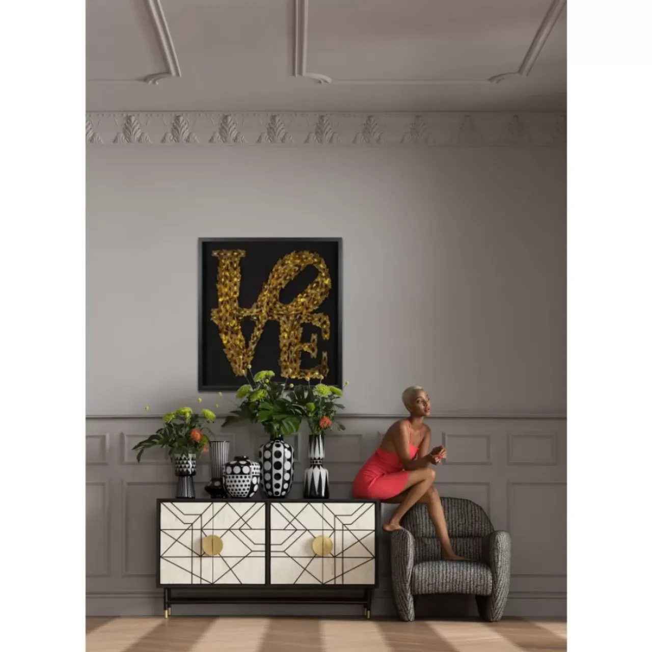 Bilder-KARE Design Objektbild Love Butterfly 90X90Cm