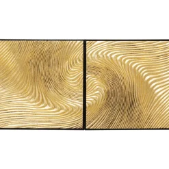 Bilder-KARE Design Objektbild Wave Gold (2/Set)