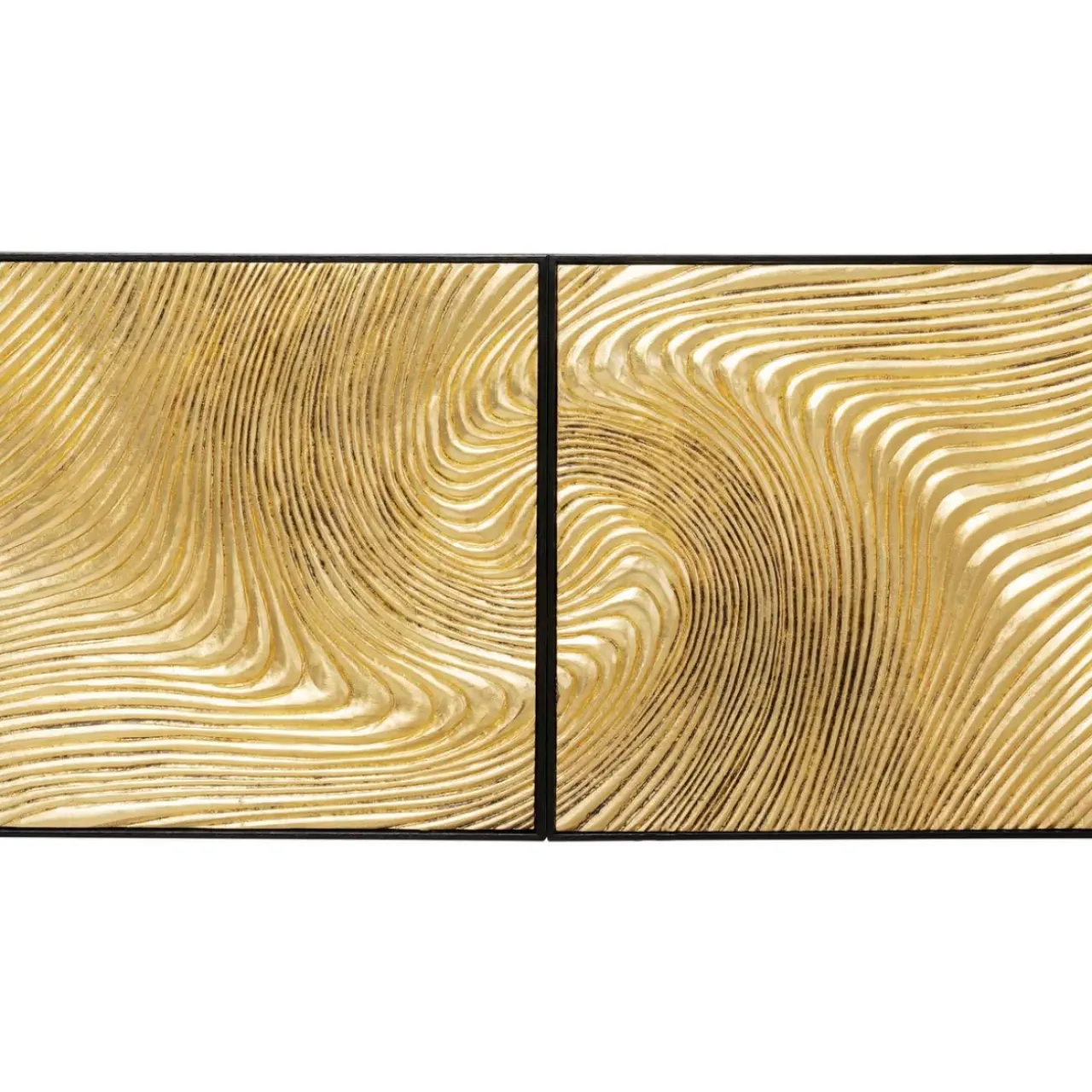 Bilder-KARE Design Objektbild Wave Gold (2/Set)