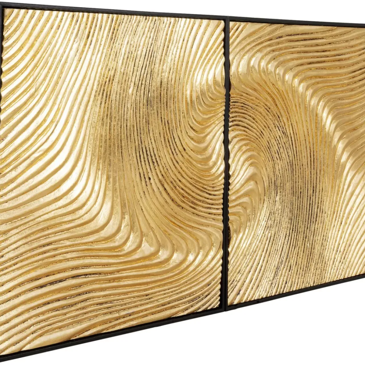 Bilder-KARE Design Objektbild Wave Gold (2/Set)