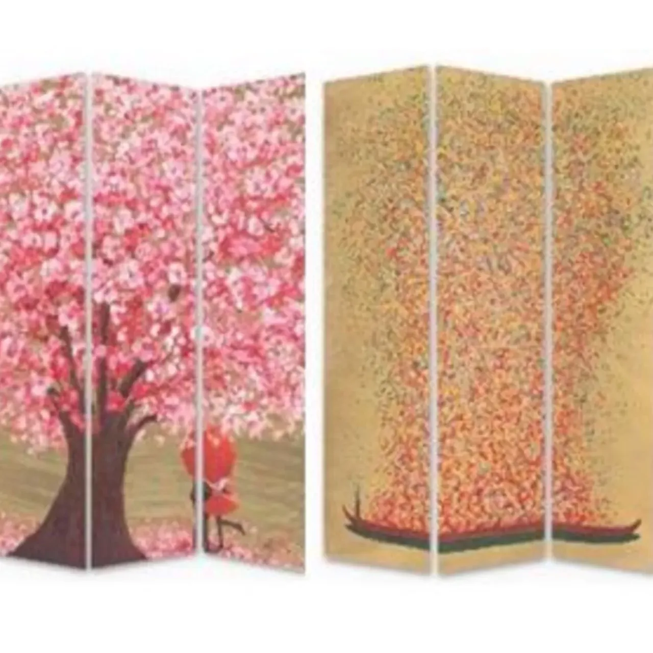 Paravents-KARE Design Paravent Flower Couple Vs Flower Boat 120X180