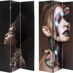 Paravents-KARE Design Paravent Royal Headdress Vs Snake Girl 120X180Cm