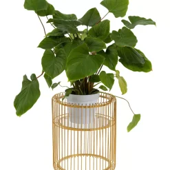 Aufbewahrung & Ordnung-KARE Design Pflanzenstander Wire Gold 44Cm