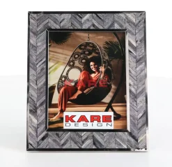 Deko & Geschenkartikel-KARE Design Rahmen Chevron Grau 20X25