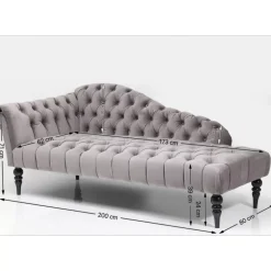 Sofas & Couches-KARE Design Recamiere Desire Velvet Silbergrau