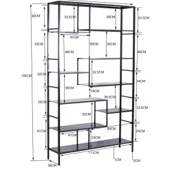 Regale-KARE Design Regal Loft Schwarz 195X115