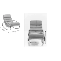 Sessel-KARE Design Schaukelsessel Manhattan Grau-Beige