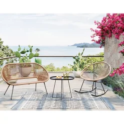 Outdoormöbel-KARE Design Schaukelstuhl Acapulco Natur