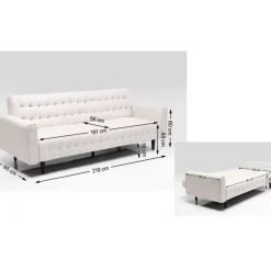 Sofas & Couches-KARE Design Schlafsofa Milchbar Beige 219Cm