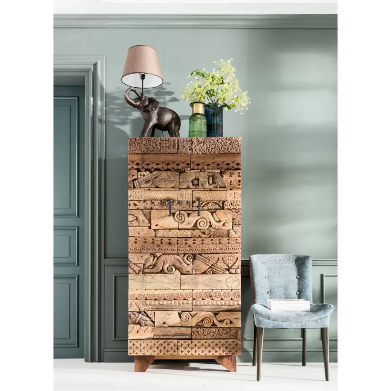 Regale-KARE Design Schrank Shanti Surprise Puzzle Nature 2Trg.