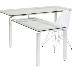 Tische-KARE Design Schreibtisch Lorenco Chrom Winkelcombi 210X180Cm