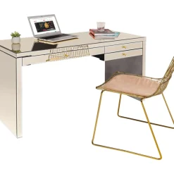 Tische-KARE Design Schreibtisch Luxury Champagne 140X60Cm