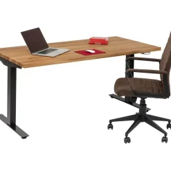 Tische-KARE Design Schreibtisch Office Jackie Eiche Schwarz 160X80