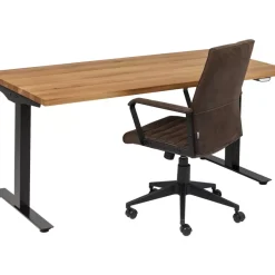 Tische-KARE Design Schreibtisch Office Jackie Eiche Schwarz 160X80