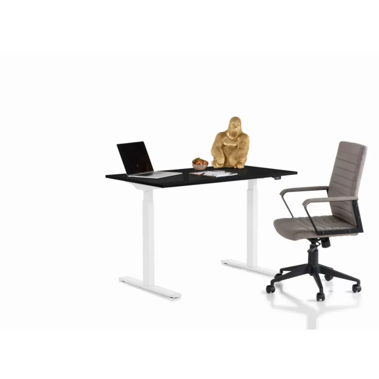 Tische-KARE Design Schreibtisch Office Smart Weis Schwarz 120X70