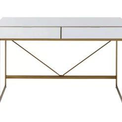 Tische-KARE Design Schreibtisch Soran Gold 120X50Cm