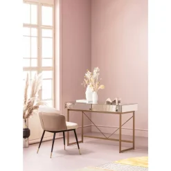 Tische-KARE Design Schreibtisch Soran Gold 120X50Cm