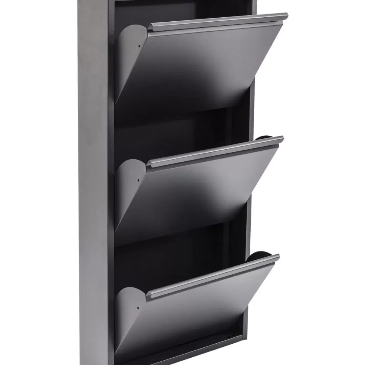 Kleinmöbel & Sonstiges-KARE Design Schuhkipper Caruso 3-Er Anthrazit