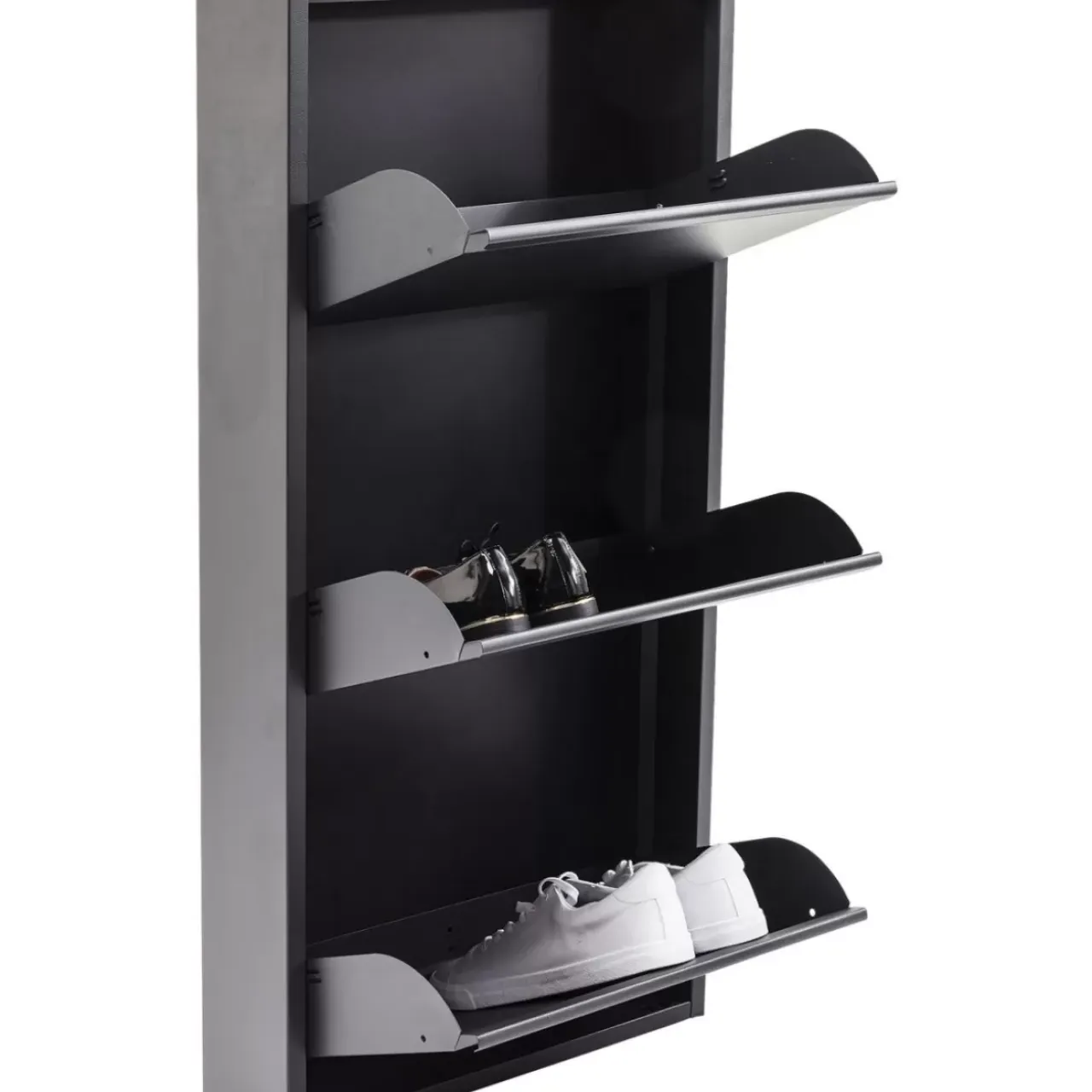 Kleinmöbel & Sonstiges-KARE Design Schuhkipper Caruso 3-Er Anthrazit