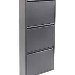 Kleinmöbel & Sonstiges-KARE Design Schuhkipper Caruso 3-Er Anthrazit (Mo)