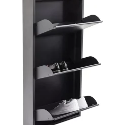 Kleinmöbel & Sonstiges-KARE Design Schuhkipper Caruso 3-Er Anthrazit (Mo)