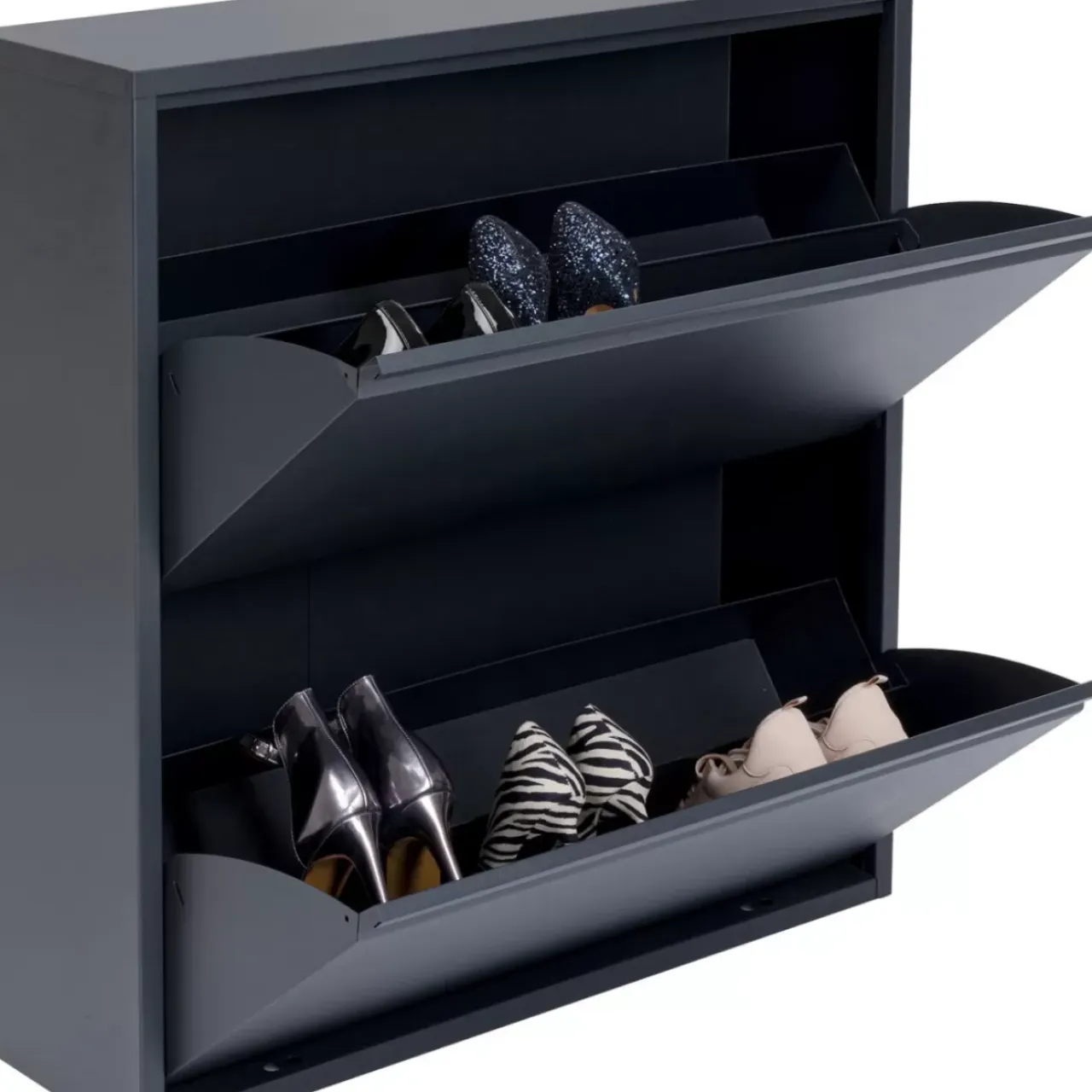 Kleinmöbel & Sonstiges-KARE Design Schuhkipper Caruso 2-Er Doppel Anthrazit