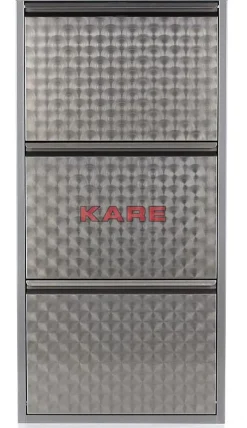 Kleinmöbel & Sonstiges-KARE Design Schuhkipper Caruso 3-Er Silber/Geflext