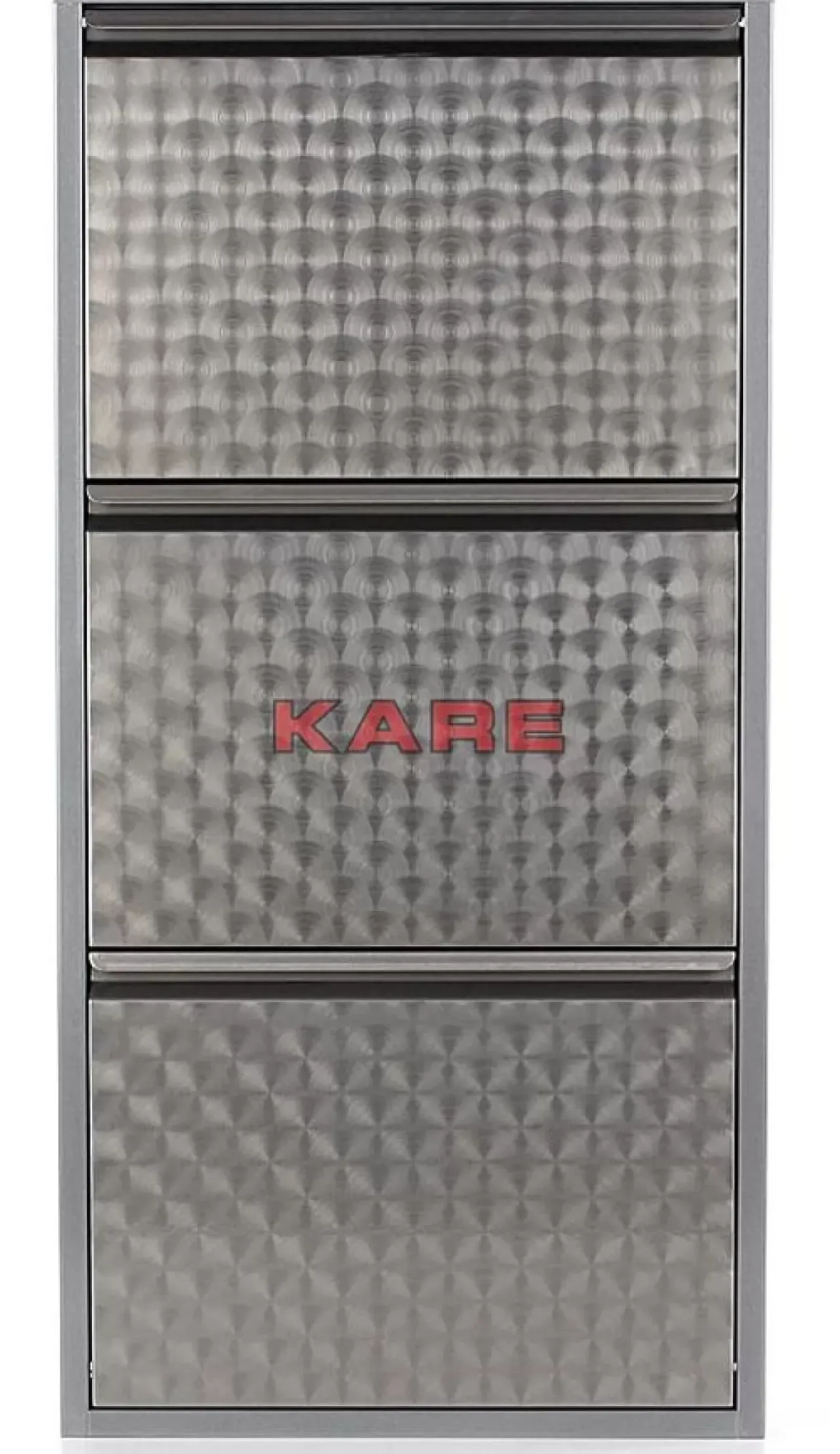 Kleinmöbel & Sonstiges-KARE Design Schuhkipper Caruso 3-Er Silber/Geflext